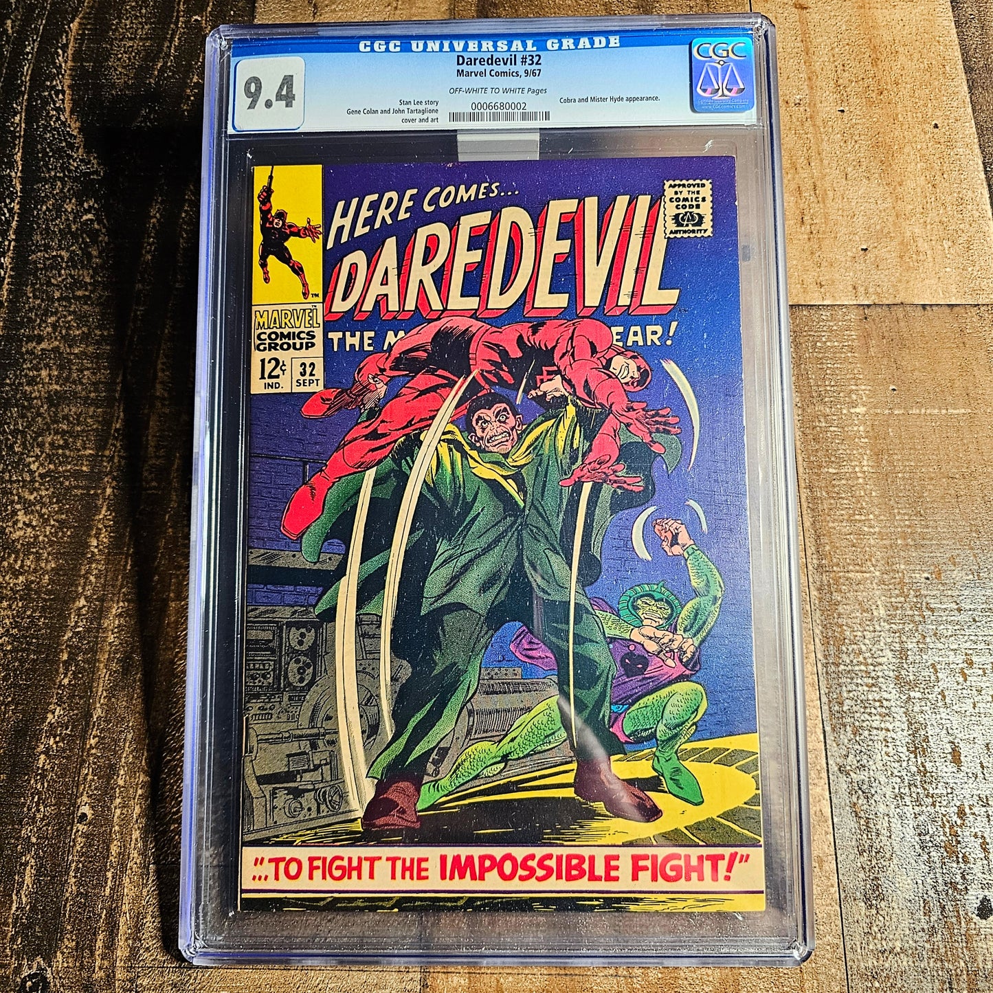 Daredevil #32 CGC 9.4 Cobra and Mr Hyde appearance 1967