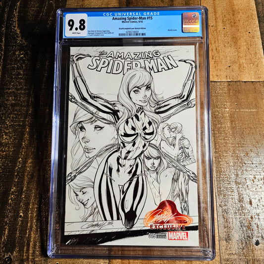The Amazing Spiderman #15 J Scott Campbell Sketch Edition CGC 9.8