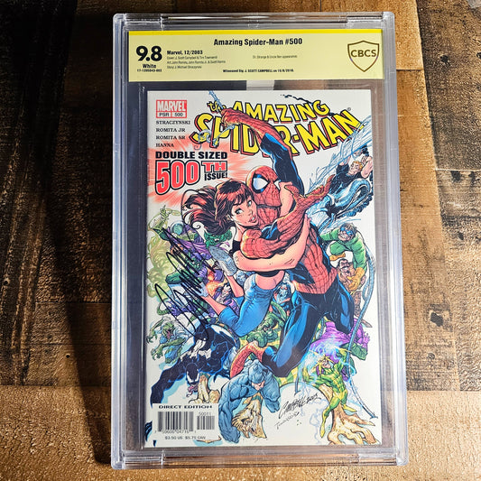 The Amazing Spiderman #500 CBCS 9.8 Comic Book 2003 Signed J. Scott Campbell